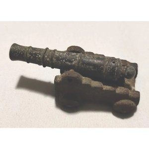 Vintage Penncraft USA Small Cast Iron Brass Toy Mini Civil War Cannon 3x1x1"